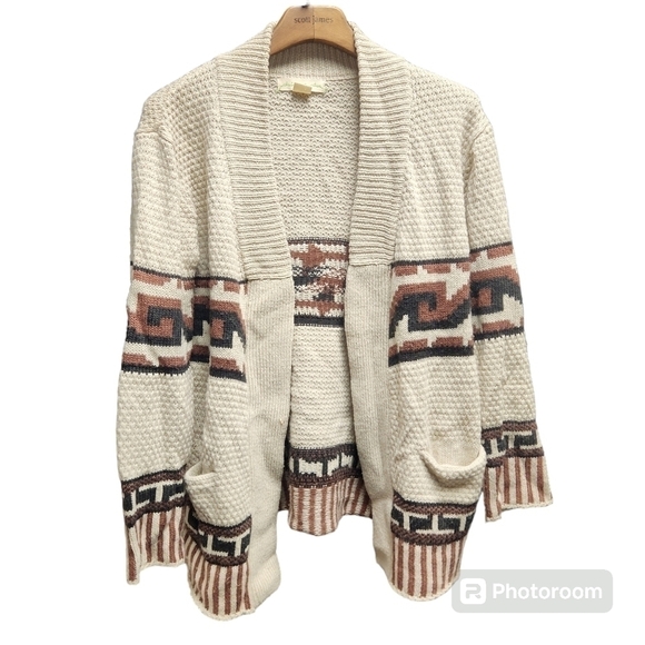 Staring at Stars Sweaters - Staring at Stars Aztec Printed Open Flyaway Cardigan for Women Sz. M